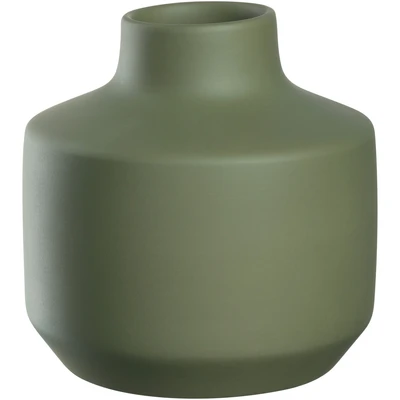 Abbildung von LEONARDO HOME Milano Keramikvase, 1 Stück, Moderne Vase aus Keramik, Dekovase für kunstvolle Blumen Bouquets, Elegante Blumenvase, Hingucker als Dekoration, Höhe 18,5 cm, grün, 026819