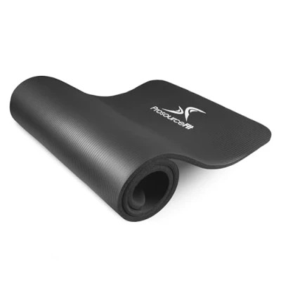 Abbildung von ProsourceFit Extra Thick Yoga and Pilates Mat 1/2&quot; (13mm) 71 inch Long High Density Exercise with Comfort Foam Carrying Strap, Black