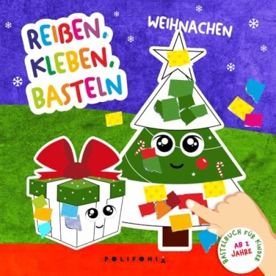Abbildung von Weihnachten Bastelbuch für Kinder Reißen Kleben Basteln ab 2 Jahre: Mein kunterbuntes Bastelset Mädchen und Jungen mit Weihnachtsvorlagen als ... Kinder)