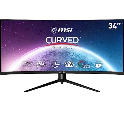 Abbildung von MSI Optix MAG342CQR Gaming Monitor gebogen 34 Zoll, Display 21:9 (UWQHD) 3440x1440, Frequenz 144Hz, 1ms, VA Panel, FreeSync Premium, HDR Ready, RGB Mystic Light