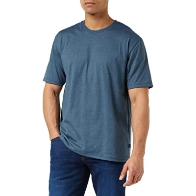 Abbildung von Trigema Herren T Shirt aus Baumwolle 637202, Jeans melange, S