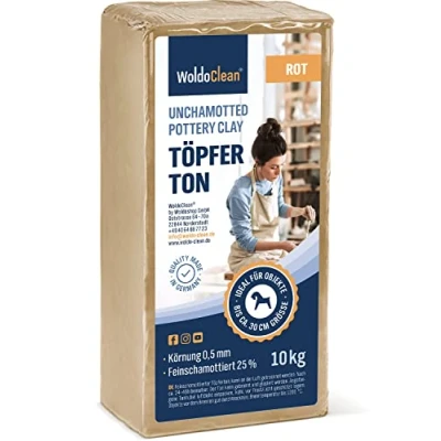 Abbildung von Töpferton 10kg rot lufttrocknend weich &amp; geschmeidig zum Modellieren Töpfern für Kinder