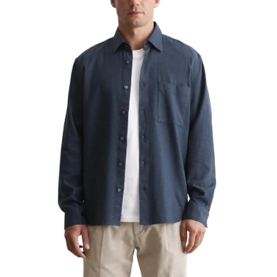 Abbildung von Marc O&#039;Polo KENT Collar LONG Sleeves ONE Rectangular Chest Pocket Round HEM Hemd, Herren, Größe: Small, Dark navy
