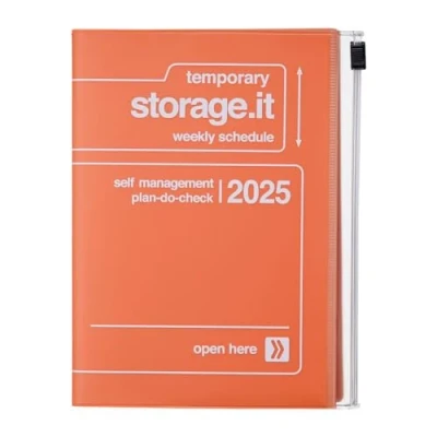 Abbildung von MARK&#039;S 2024/2025 Taschenkalender A6 vertikal, Storage it // Orange: Von September 2024 bis Dezember 2025