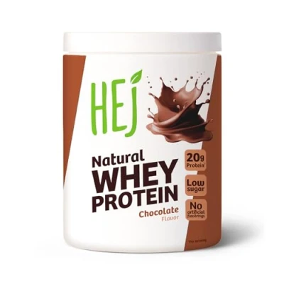 Abbildung von HEJ Whey Protein Pulver Eiweißpulver für Muskelaufbau &amp; Fitness 20g Eiweiß pro Portion Als Shake oder Zutat Schokolade 300g