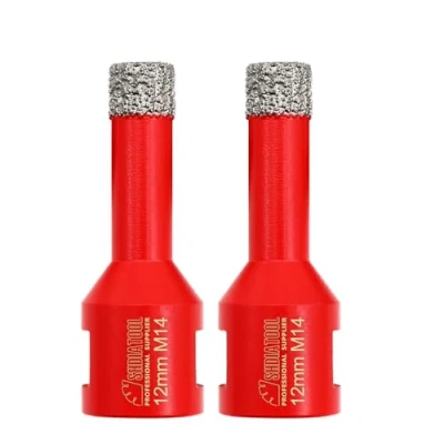 Abbildung von Diamant Fliesenbohrer 12mm 2 stücke M14 Diamantbohrer Lochsäge für Fliesen Porzellan Keramik Marmor Granit Bohrungen, Winkelschleifer