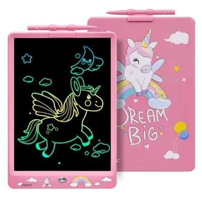 Abbildung von DYNASONIC DYNA PM Einhorn Schreibtafel Kinder 10 Zoll, LCD Zeichentablett Magnetisches Whiteboard Dinosaurier Spielzeug Geschenk 2 3 4 5 6 7 8 Jahre alt