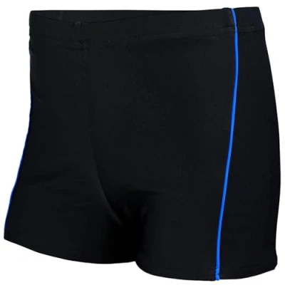 Abbildung von Aquarti Badehose mit Motiv Schwimmhose Jungen Enganliegend, Badehosen für Schnell Trocknend, Farbe: 022 Schwarz/Blau, Größe: 158