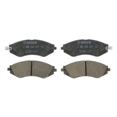 Abbildung von BOSCH 0 986 424 474 Bremsbelagsatz Low Metallic mit akustischer Verschleißwarnung Anti Quietsch Blech CHEVROLET: Epica Saloon, Aveo / Kalos Saloon