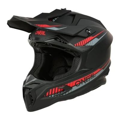 Abbildung von O&#039;NEAL C SRS Motocross Helm, MX Enduro Motorrad, starke ABS Schale, gepolstertes &amp; waschbares Innenfutter, optimale Belüftung, Microlock Sicherheitsverschluss für Erwachsene (Rot XL)