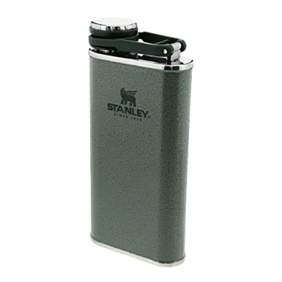 Abbildung von Stanley Classic Wide Mouth Flask 236 ml mit Never Lose Kappe Edelstahl Flachmann Weiter Öffnung zum Einfachen Befüllen und Einschenken BPA Frei Hammertone Green