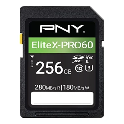 Abbildung von PNY 256GB EliteX PRO60 Klasse 10 U3 V60 UHS II SDXC Flash Speicherkarte, PRO 60, P SD256V60280EXP6 GE