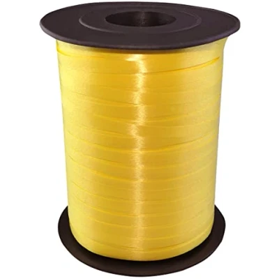Abbildung von AERZETIX C54037 Spule/bandrolle/band/schnur ballonband/geschenkband 0.5 cm x 450 m für geschenkverpackung/dekoration/zeremonie/hochzeit/geburtstag/party farbe gelb