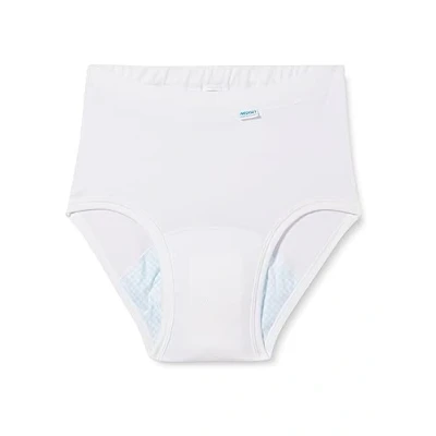 Abbildung von MEDISET made by modellia Inkontinez Slip für Damen bei leichter mittlerer Inkontinenz mit eingearbeiteter Saugeinlage ca. 250ml und spezial Beschichtung, Gr. 42/44, weiss