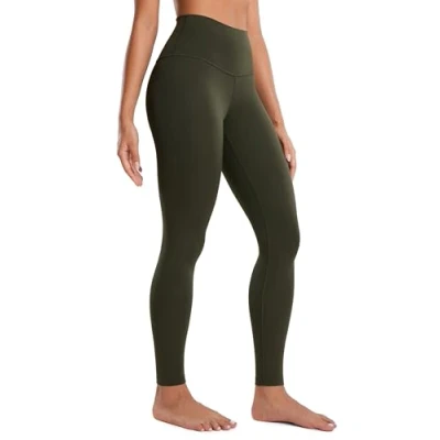 Abbildung von CRZ Yoga Butterluxe Damen High Waist Sport Leggings Blickdicht Leggins Sporthose Workout Gym Yogahose 71cm Olivgrun 38