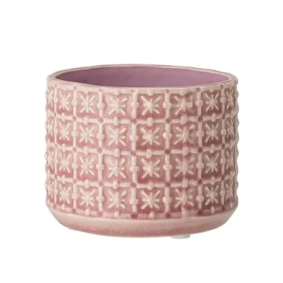 Abbildung von Nordring Retro Übertopf Vintage Pflanztopf für Zimmerplanzen, Sukkulenten Blumentopf Cross S (10 cm ø), rosa, Keramik