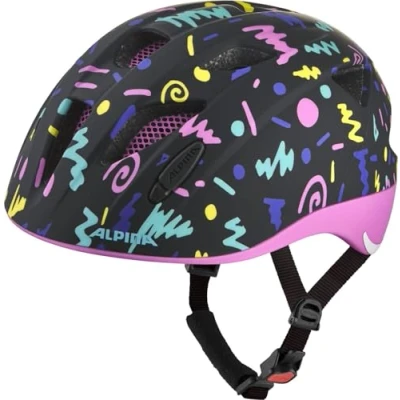 Abbildung von ALPINA XIMO Leichter, Sicherer &amp; Bruchfester Fahrradhelm Mit LED Licht Für Kinder, Black Confetti matt, 47 51 cm