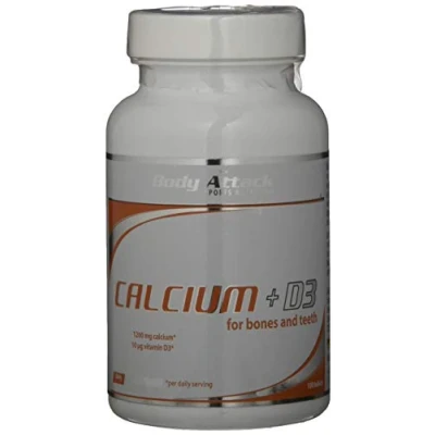 Abbildung von Body Attack Calcium+D3, 100 Tabletten, 1er Pack (1x 170g), Dose