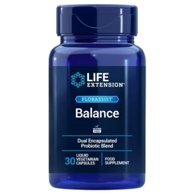 Abbildung von Life Extension FLORASSIST® Balance 30 Kapseln Hochdosierte Darmbakterien für optimale Unterstützung Vegetarisch, Non GMO 7 Probiotika Stämme, Dual Encapsulation Technologie