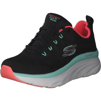 Abbildung von Skechers Damen D&#039;lux Walker Fresh Finesse Sneaker, Black Mesh Mint Trim, 39.5 EU