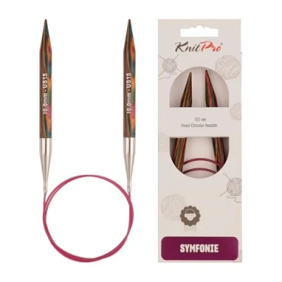 Abbildung von KnitPro Symfonie Design Holz Rundstricknadel 10,0 mm 100 cm Stricknadel Lana Grossa