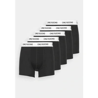 Abbildung von Only &amp; Sons Onsfitz Solid Trunk 5 PACK Boxerbriefs, Herren, Größe: Small, Black