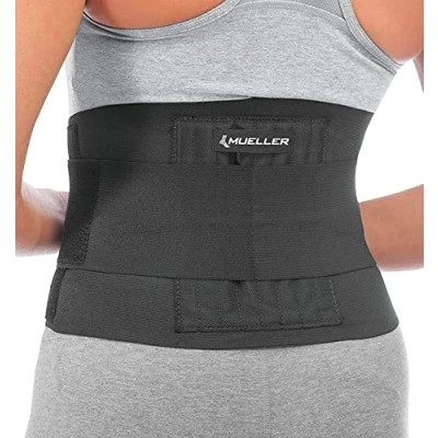Abbildung von Mueller Adjustable Back Brace, Rücken Aktivbandage zur Unterstützung des Lendenwirbelbereiches, Einheitsgrösse, schwarz