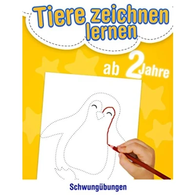 Abbildung von Schwungübungen Tiere zeichnen lernen ab 2 Jahre: 30 große Tierzeichnungen zum Nachzeichnen und Ausmalen. Kleinkinder Aktivitätenheft Jahren für Feinmotorik &amp; Augen Hand Koordination.