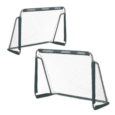 Abbildung von Relaxdays Fußballtor Garten, 2er Set, Kinder &amp; Erwachsene, HBT: 110 x 150 75 cm, Metall, stabile Tore Fußball, grau