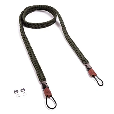 Abbildung von C Rope Kameragurt THE TRAVELER handgeflochten aus Paracord, Schultergurt mit Schnellverschluss, 140cm, Oliv