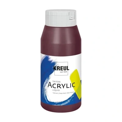 Abbildung von KREUL 17021 Solo Goya Triton Acrylfarbe bordeaux, 750 ml Flasche, schnell und matt trocknend, Farbe auf Wasserbasis, in Studioqualität, vielseitig einsetzbar, gut deckend ergiebig