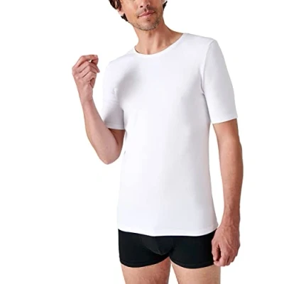 Abbildung von Damart Herren Kurzarm Shirt, Wärmegrad Medium 3. Thermounterwäsche Oberteil, Weiß (Weiß), XL