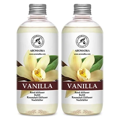 Abbildung von Raumduft Diffuser Nachfüller Vanille 2x500ml Set für Duftdiffusor Reed Refill Raumbeduftung Zimmerduft Nachfüllen Raumluft Vanilleduft