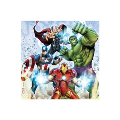 Abbildung von Procos Papierservietten FSC Marvel Avengers Infinity Stones (33 x 33 cm, Doppeltuch), 20 Stück, mehrfarbig, 93873, Mittel