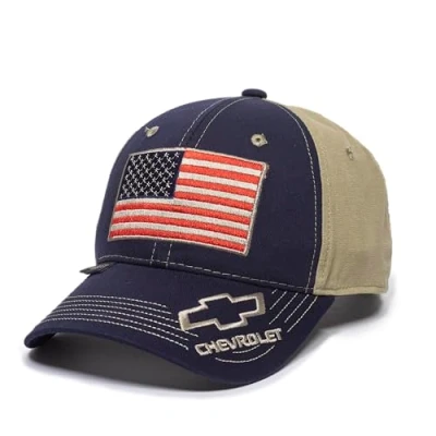 Abbildung von Outdoor Cap Unisex Erwachsene Amerikanische Flagge Truckkappe, Marineblau/Khaki,