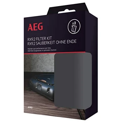 Abbildung von AEG AFR2 Filterset für RX9 2 (Doppelpack, waschbare XXL Filter, optimale Filtration, einfache Reinigung, regelmäßiger Filtertausch, fängt Pollen und Allergene, passgenau, Blau/Weiß)