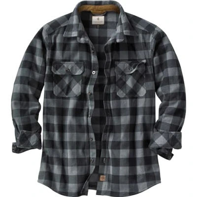 Abbildung von Legendary Whitetails Herren Standard Navigator Fleece Hemd mit Knopfleiste, Schwarz, Größe M