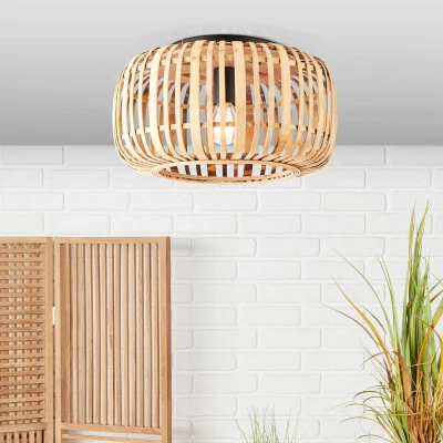 Abbildung von Brilliant Deckenleuchte »Woodrow«, 1 flammig, Leuchtmittel E27 ohne Leuchtmittel, Deckenlampe 40cm holz