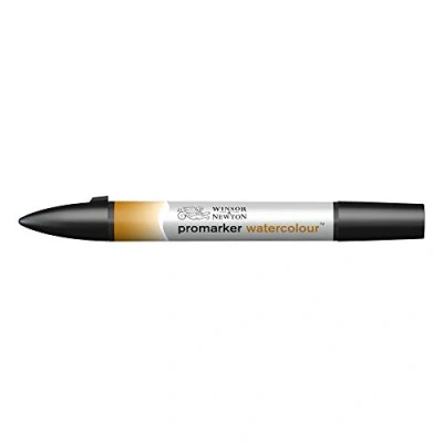 Abbildung von Winsor &amp; Newton 0201744 Aquarellmarker 2 Spitzen, Pinsel und feiner Spitze, lichtecht, hochpigmentierte Aquarellfarben für Kalligrafie, Zeichnungen Gelber Ocker