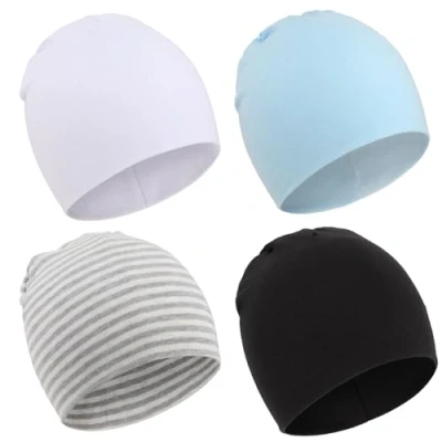 Abbildung von DRESHOW 4 Stücke Unisex Mütze Hut Junge Frühling Mützchen Kleinkind Wendemütze Jersey Slouch Beanie Bekleidung Infant Kindergarten