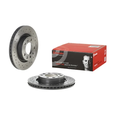 Abbildung von BREMBO 09.C657.1X Bremsscheibe 266 22 5 gelocht/innenbel. beschichtet hochgekohlt mit Schrauben PEUGEOT: 308 SW 2, II Hatchback