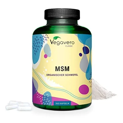 Abbildung von MSM Kapseln Vegavero® 365 2000 mg rein Methylsulfonylmethan Hochdosiert Vegan &amp; Ohne Zusatzstoffe