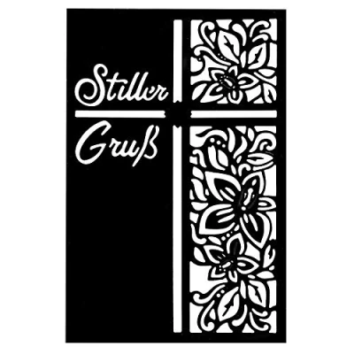 Abbildung von Ideen mit Herz Stanzschablone, Stiller Gruß, 9,4cm x 14,4cm, passend für gängige Stanzmaschinen Schablone zum Gestalten von Grußkarten, Einlegern Trauer, Kondolenz
