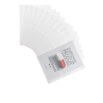 Abbildung von Tarifold 510230 Dokumententasche Klettverschlusstaschen mit Abheftrand Color Collection Querformat Klar DIN A4 Packung 12 Stück