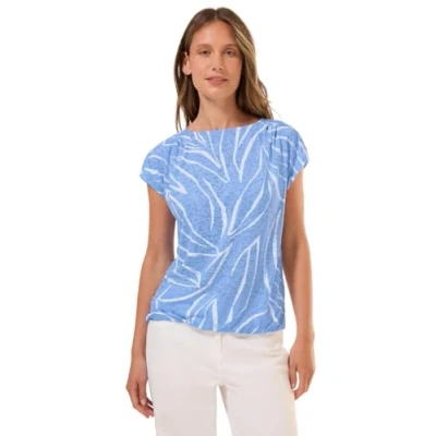 Abbildung von Cecil Ausbrenneroptik Tshirt print, Damen, Größe: Large, Blau