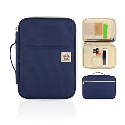Abbildung von Padfolio/Portfolio für Student und Business Multifunktions Tasche mit 8 Taschen A4/A5 Papier Größe Dokumente Notbooks von YOUSHARES (Blau)
