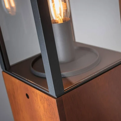 Abbildung von Paulmann 94673 Plug &amp; Shine LED Außenleuchte Pollerleuchte Venea IP44 eckig incl. 1x2 Watt dimmbar Lichtobjekt Holz E14