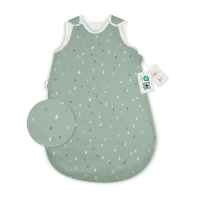 Abbildung von Ehrenkind® Babyschlafsack Rund 2.5 TOG Bio Baumwolle Ganzjahres Schlafsack Gr. 62/68 Jade Tropfen Oeko Tex Winter und Sommer für Kinder