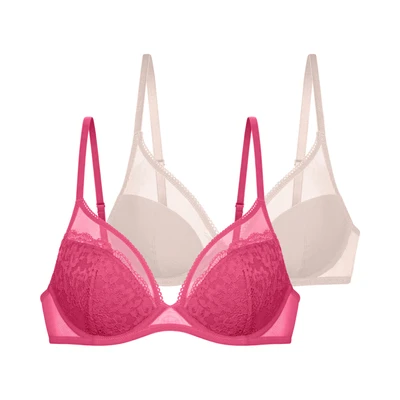 Abbildung von Dorina Norissa 2 PACK Bügel BH, Damen, Größe: 70C, Pink/beige