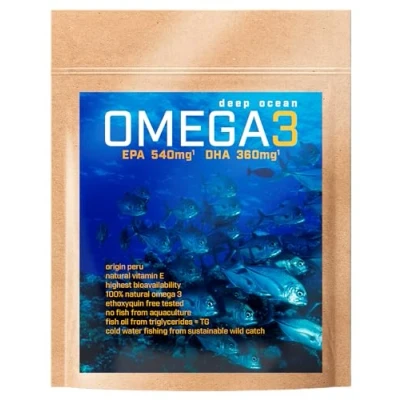 Abbildung von Omega 3 Kapseln 3000mg Fischöl Hochdosiert (in Triglycerid Form) I EPA 540mg + 360mg DHA pro Empfehlung Laborgeprüft aus nachhaltigem Fischfang Vitamin E